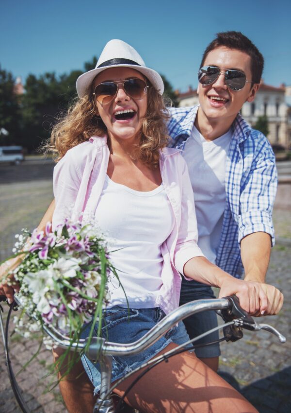 Couple with bicycles